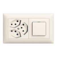 UP-Kombination EDIZIOdue 3×T13+3/1P weiss, horizontal