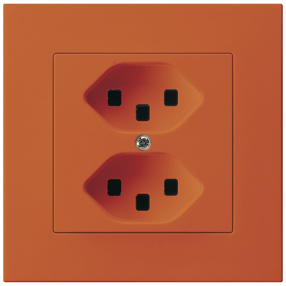 UP-Steckdose Hager KPR, 2×T23, 16A 250V, orange