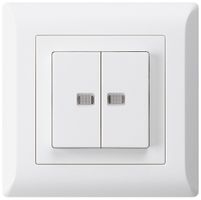 UP-Leuchtdruckschalter kallysto.line 1/3+3/1 mit 2 Linsen weiss