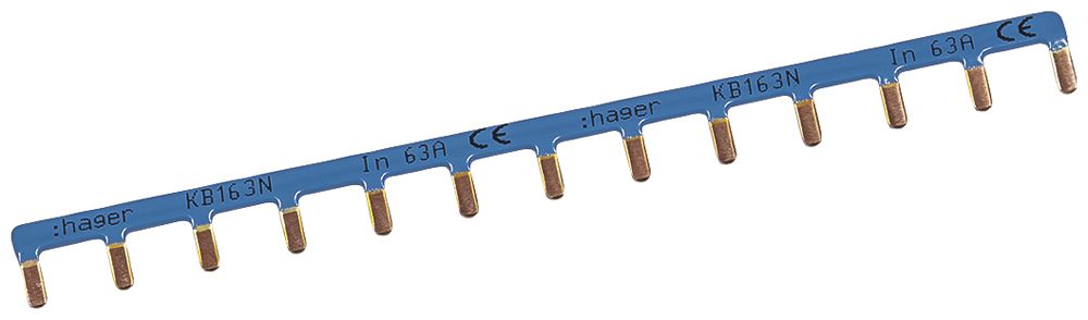 Kammschiene Hager 1L Stift 10mm² 63A 228×13mm blau