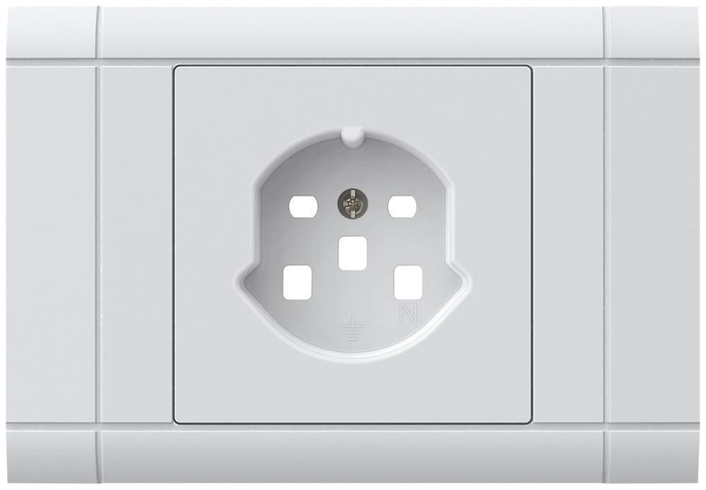 EB-Frontset kallysto für Einbausteckdose 1×T25 Abdeckrahmen steckbar weiss