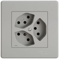 UP-Steckdose EDIZIO.liv SNAPFIX® 3×T13 1×S hgu
