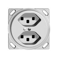 EB-Steckdose 2×T23 16A weiss FH mit LED grün, Steckklemmen