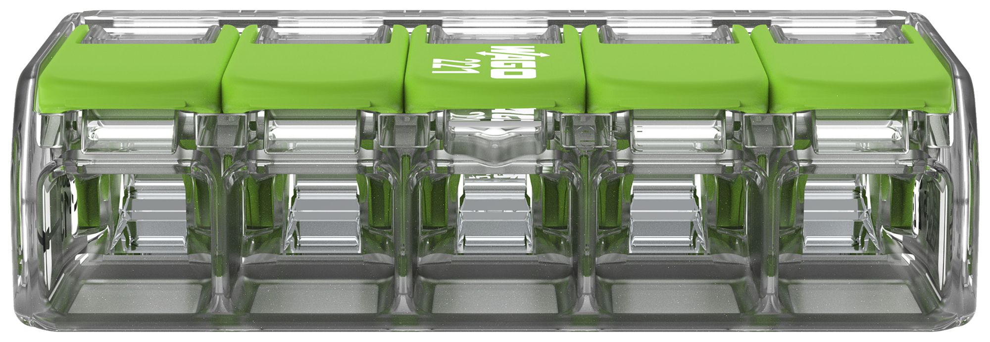 Borne de connexion WAGO Green Range 5L 0.5…6mm² avec levier vt transparent