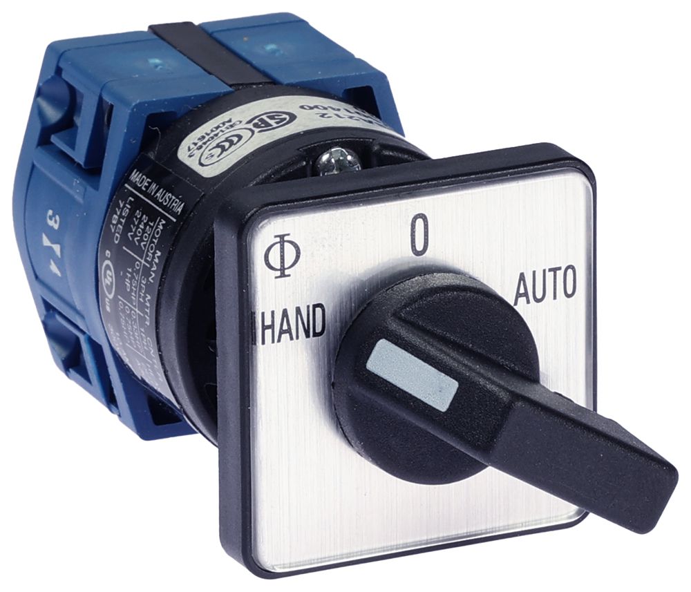 EB-Umschalter K&N CG4.A210.E, 10A/400V 1L 30×30mm "HAND-0-AUTO"