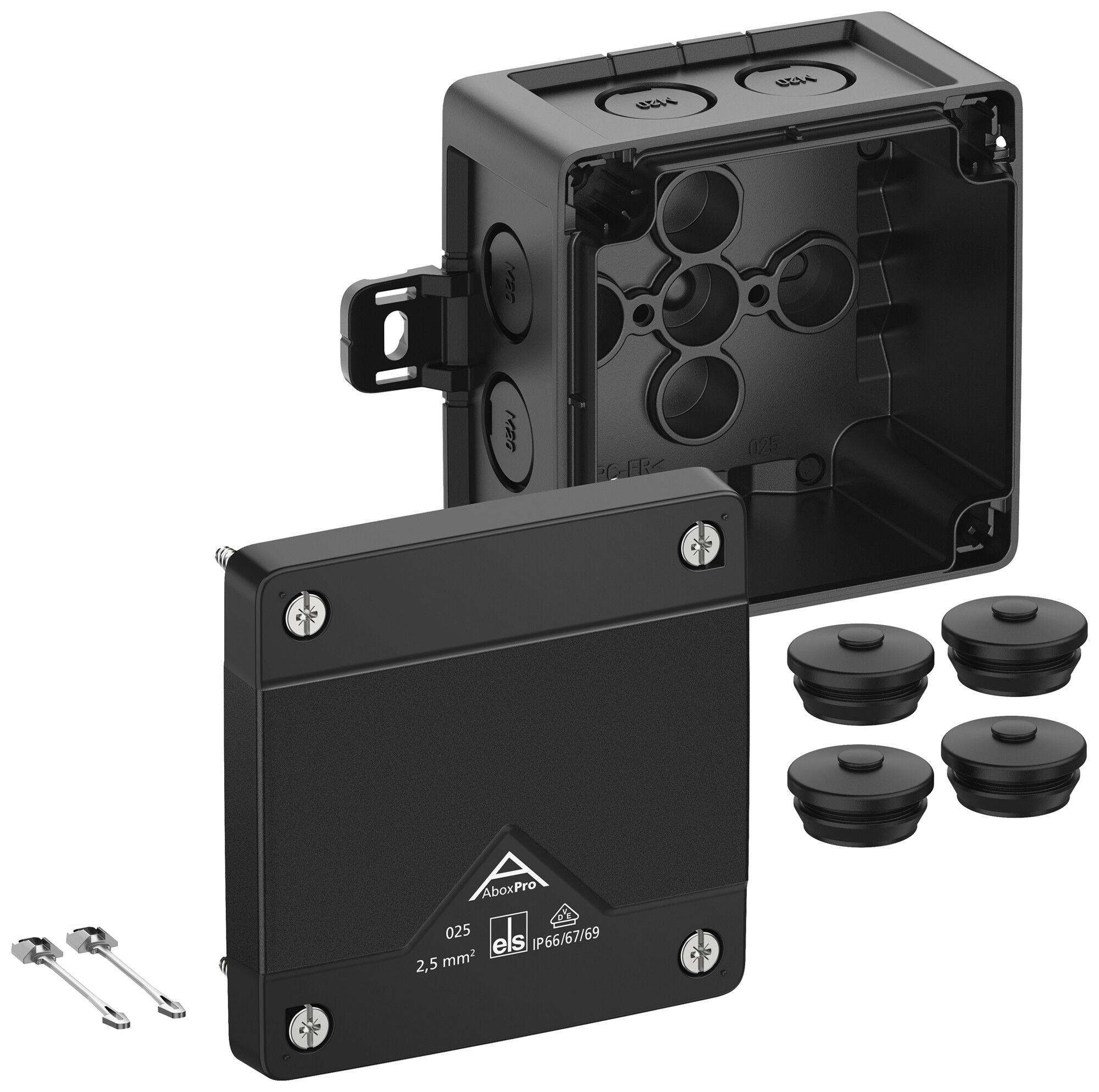 AP-Abzweigdose Spelsberg Abox Pro 025 AB-L/sw 92×92×60mm IP69 sz