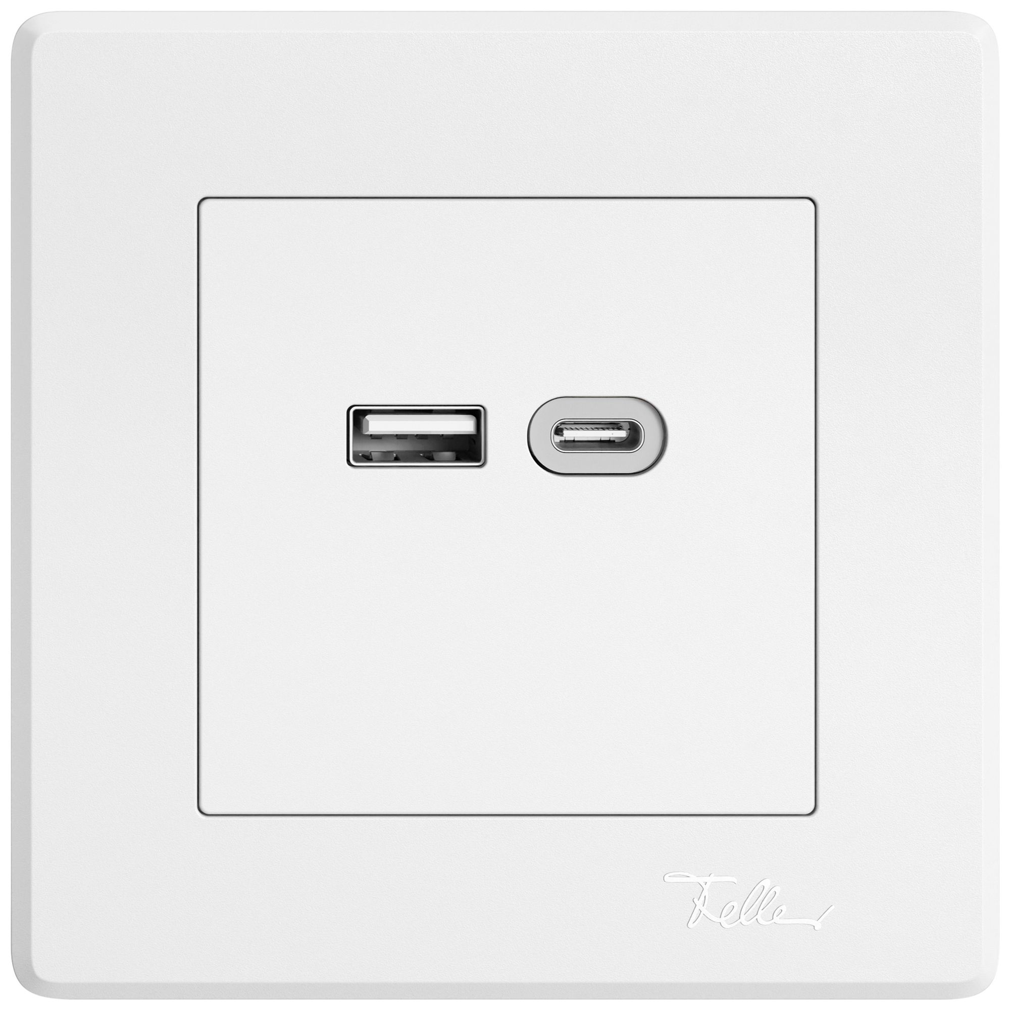 Prise de charge USB ENC EDIZIO.liv SNAPFIX® 230VAC 18W 1×USB A 1×USB C bc