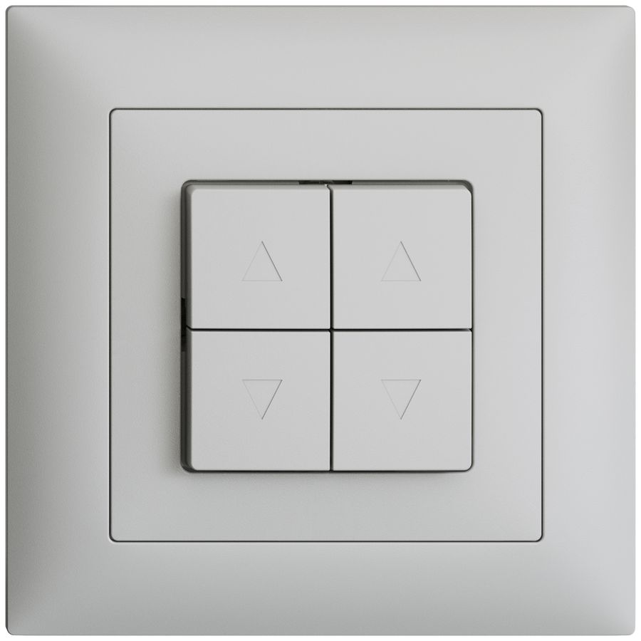 UP-Frontset EDIZIOdue FMI hellgrau für Storentaster/-schalter