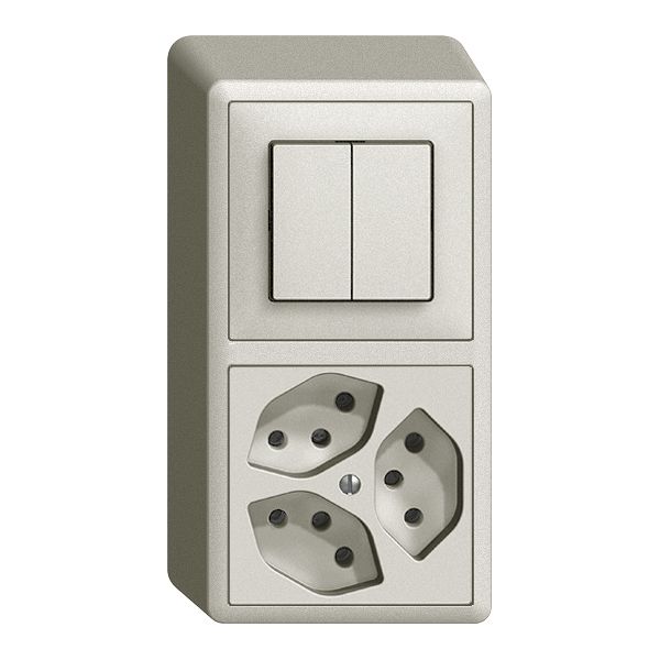 Combinaison AP EDIZIOdue 1/1P+3×T13 gris clair