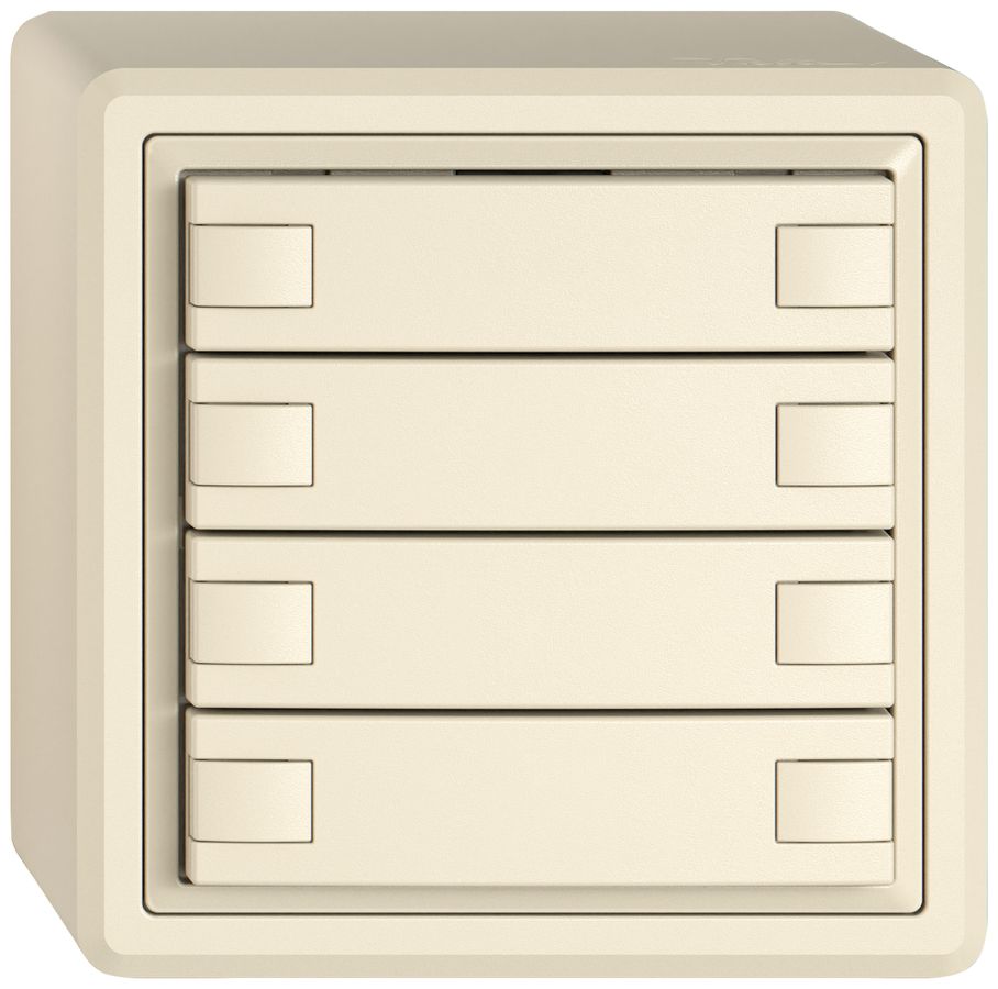 Poussoir KNX RGB AP EDIZIO.liv SNAPFIX® capteur temp.s.LED 8× comm.1T cr