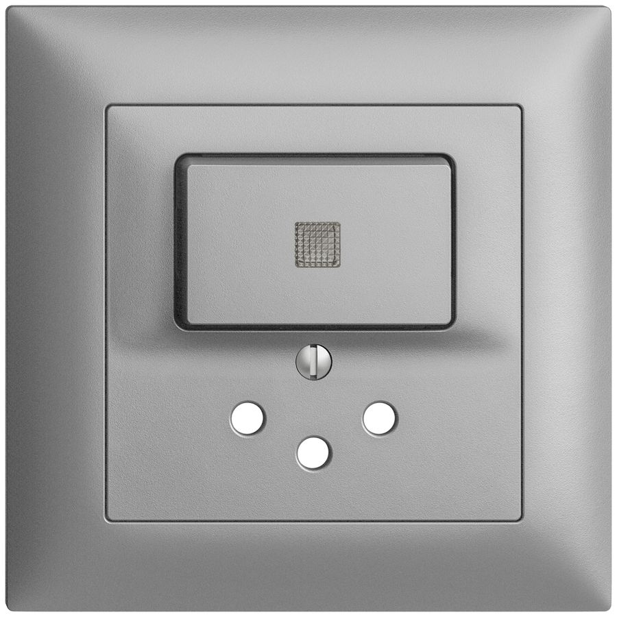 UP-Frontset EDIZIOdue T12 88×88mm silver mit Linse, mit Kinderschutz