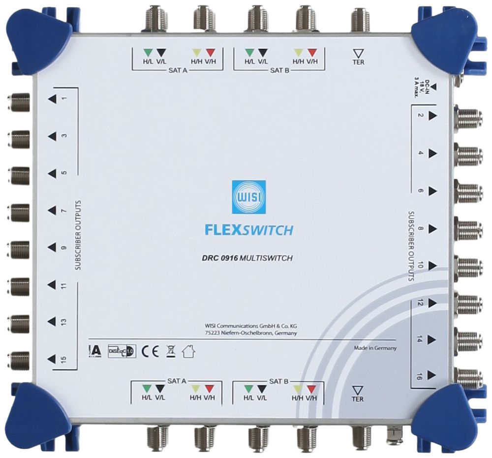 Multischalter WISI FLEXSWITCH 9/16, Kaskade, terrestrisch passiv