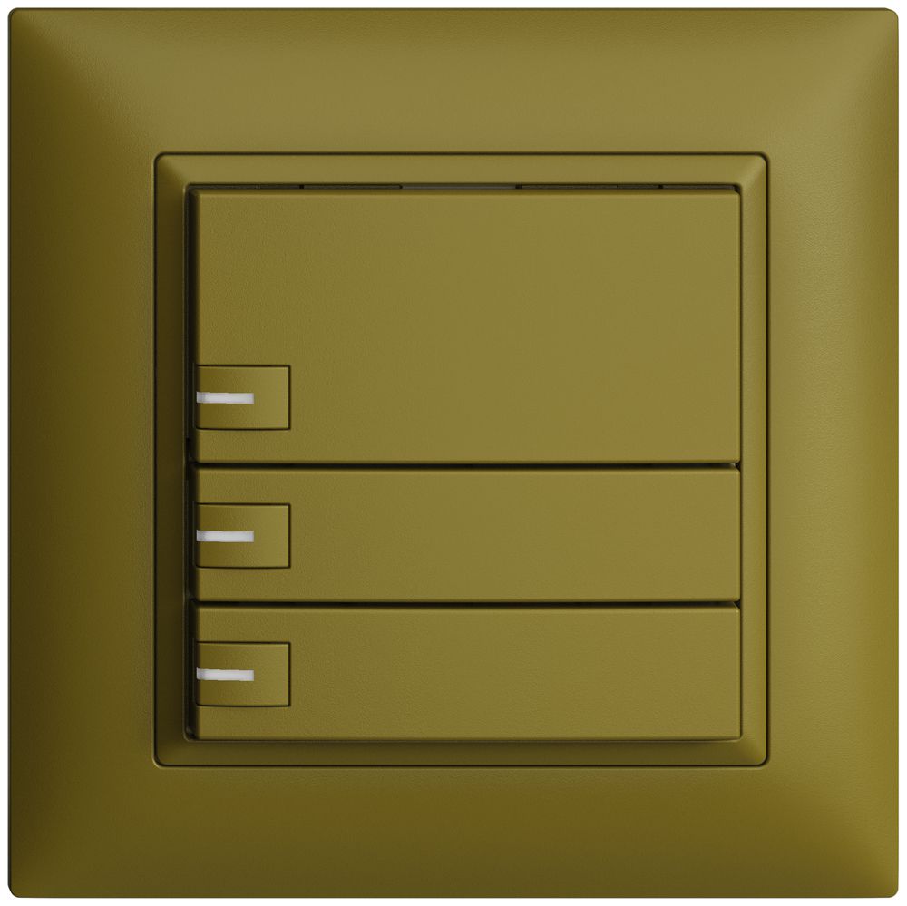 Poussoir ENC KNX 3× EDIZIOdue olive RGB avec LED