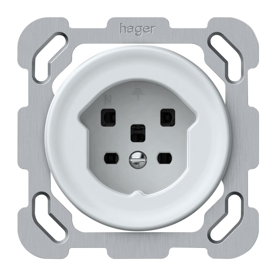 UP-Steckdose origin 1×Typ 25 16A 230V 77×77mm weiss