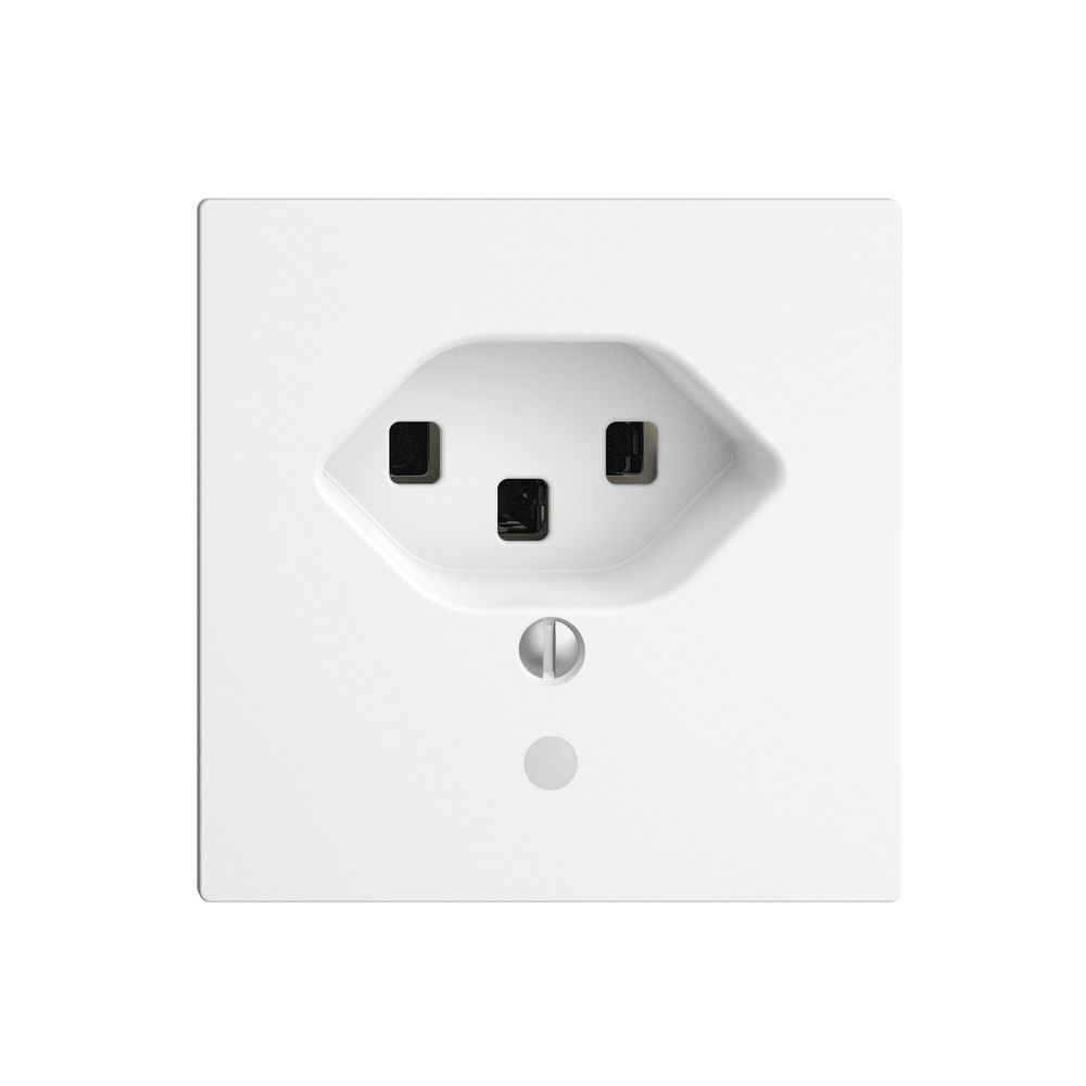 Prise EDIZIOdue T23 16A blanc avec LED vert, bornes enf.