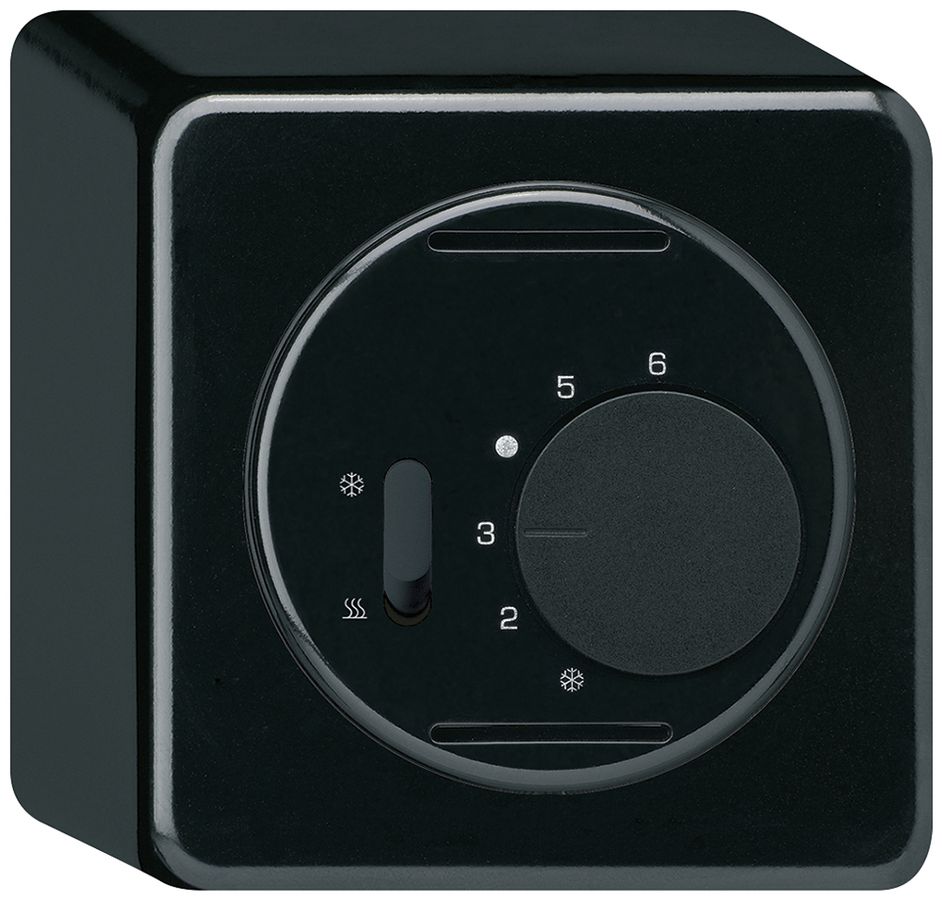 Termostato AP Hager basico, con interr.di riscald./raffred., nero