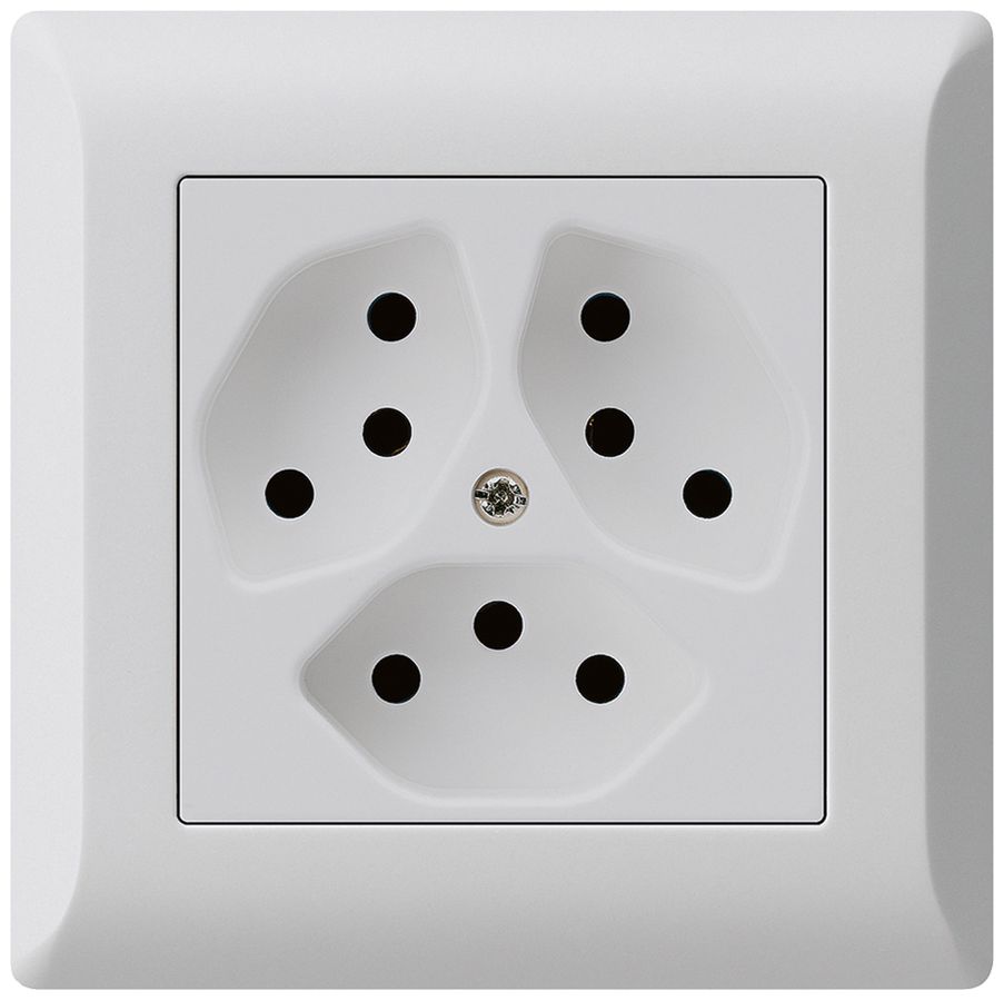 UP-Steckdose kallysto.line 3×T13 hellgrau mit Kinderschutz