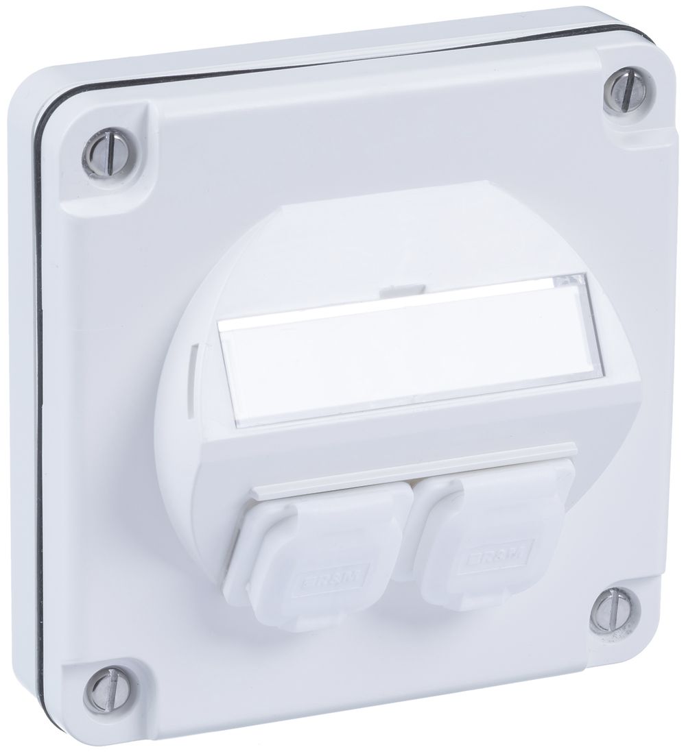 UP-Anschlussdose R&M SplashLine, für 2×Kat.6A, IP54, weiss