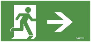 Pittogramma DOTLUX, con freccia verso destra p.lampada d.emergenza LED EXITflat