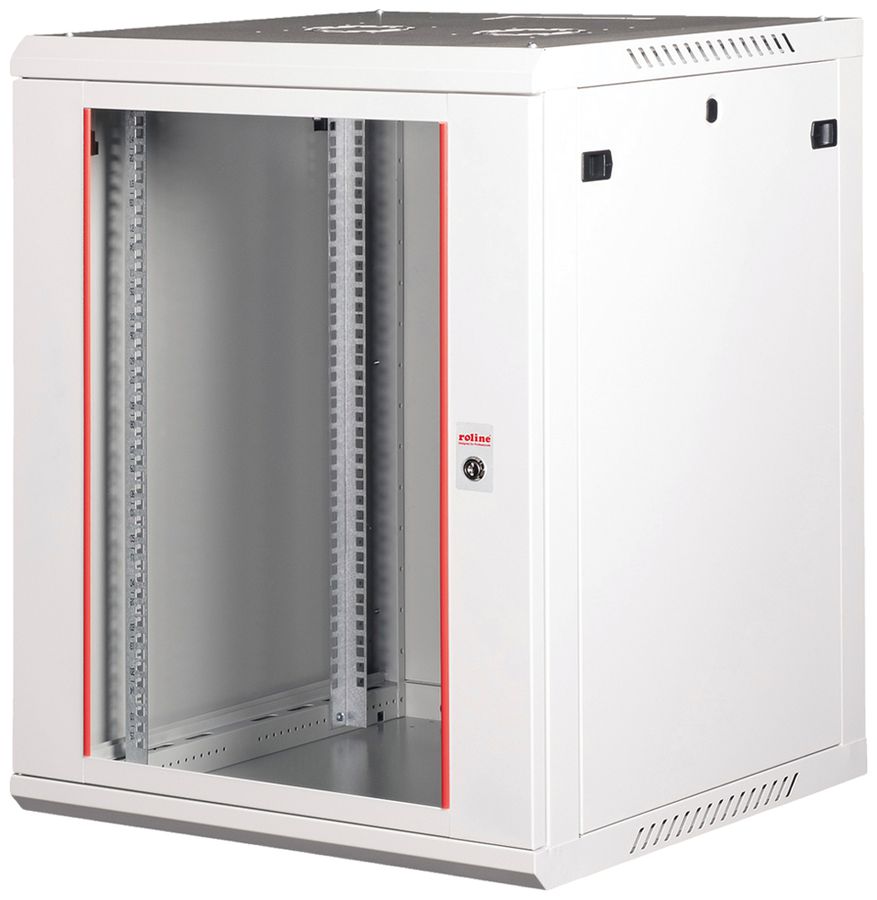 Coffret mural 19" ROLINE Basic Plus 600×779×600mm 15UH 1×porte acier gris