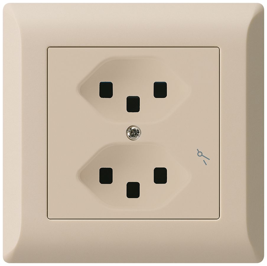UP-Steckdose Hager kallysto.line 2×T23 1×S C beige