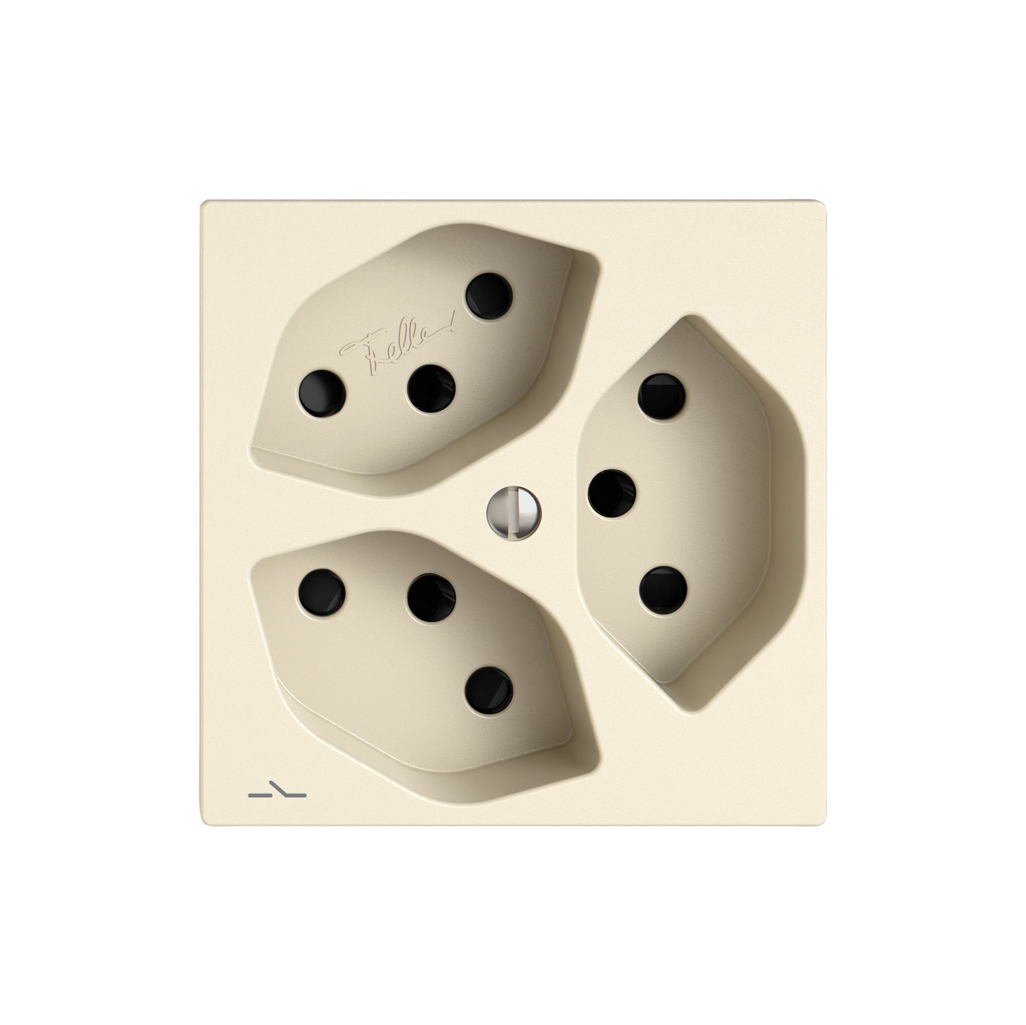 Steckdose EDIZIO.liv SNAPFIX® 3×T13 1×S mit Shutter cr