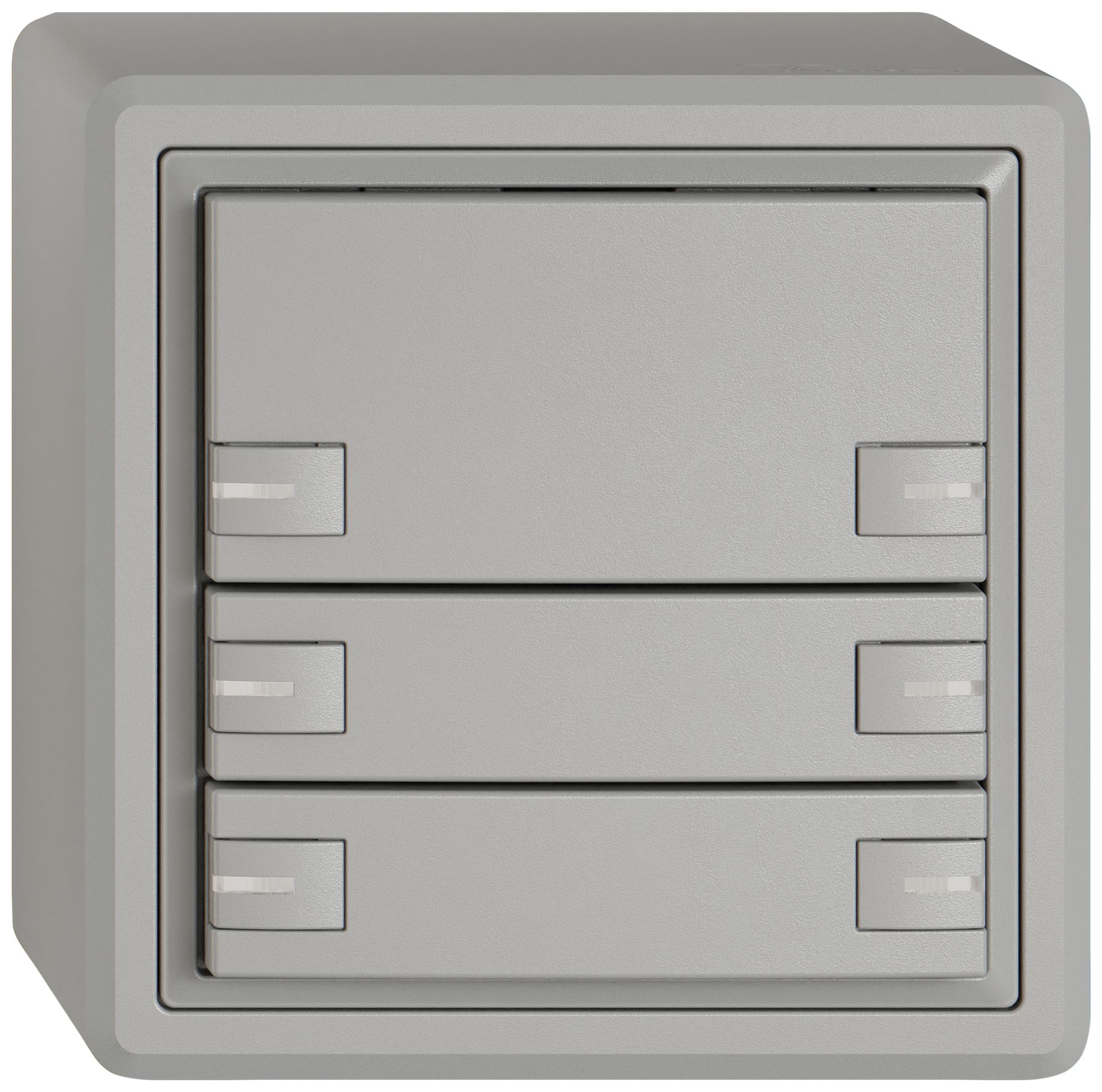 Poussoir KNX RGB AP EDIZIO.liv SNAPFIX® capteur temp.RGB-LED 6× comm.1T grc