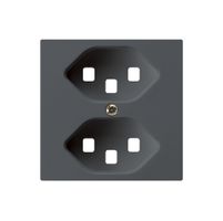 Frontplatte kallysto 2×T23 anthrazit 60×60mm für Steckdose 2×T23