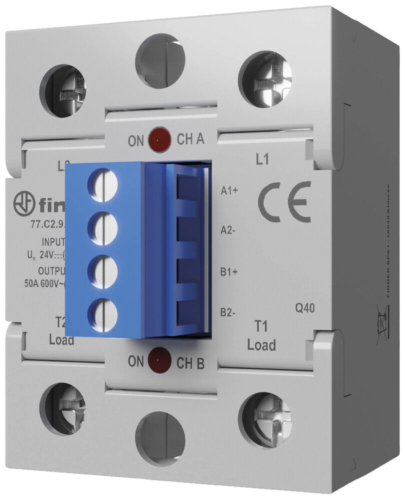 Halbleiterrelais FINDER 77.E2 4…32VDC NO 2L 24…660VAC/75A LED