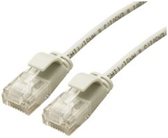 Câble patch RJ45 ROLINE Slim, cat.6A U/UTP, rond, gris, 0.15m
