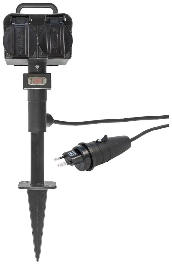Gartensteckdose Steffen GardenLine Erdspiess 4×T13 Kabel 3m IP44
