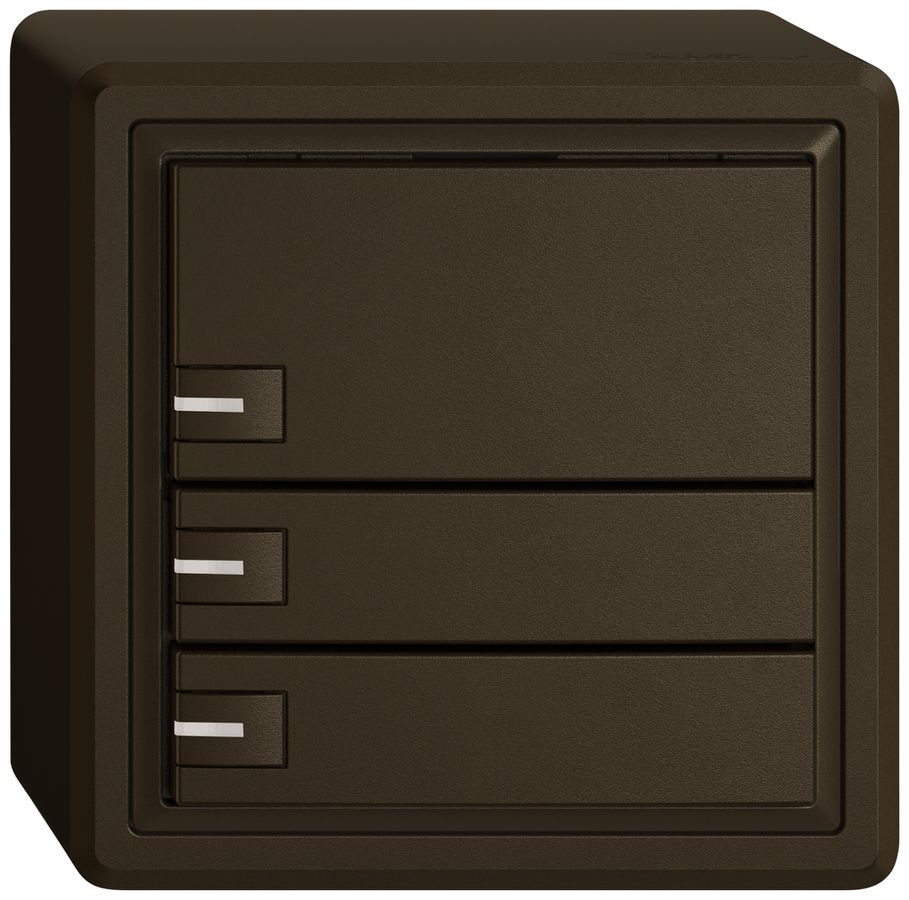 AP-Universaltaster EDIZIO.liv UNI SNAPFIX® m.LED RGB 3× 1-Tbed.br