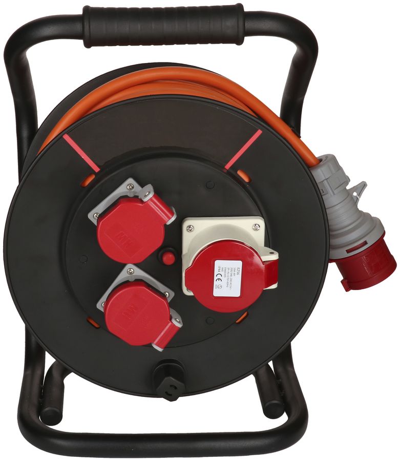 Enrouleur de câble MAX HAURI synt.400V 16A 2×T25+1×CEE16 30m 5×1.5mm² IP44 noir