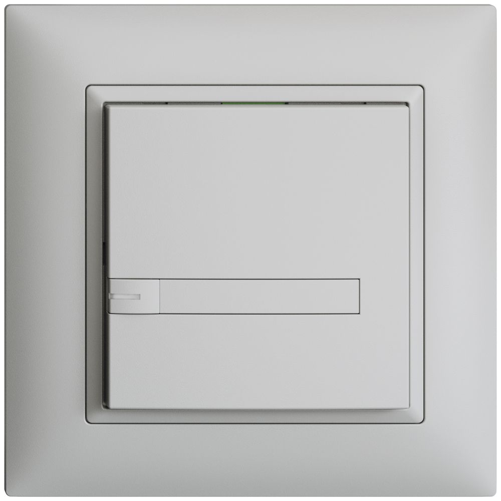 Poussoir ENC KNX 1× EDIZIOdue gris clair RGB avec LED avec insert papier