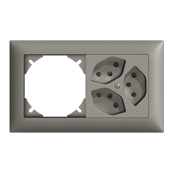 UP-Kombination EDIZIOdue leer+3×T13 horizontal, dunkelgrau