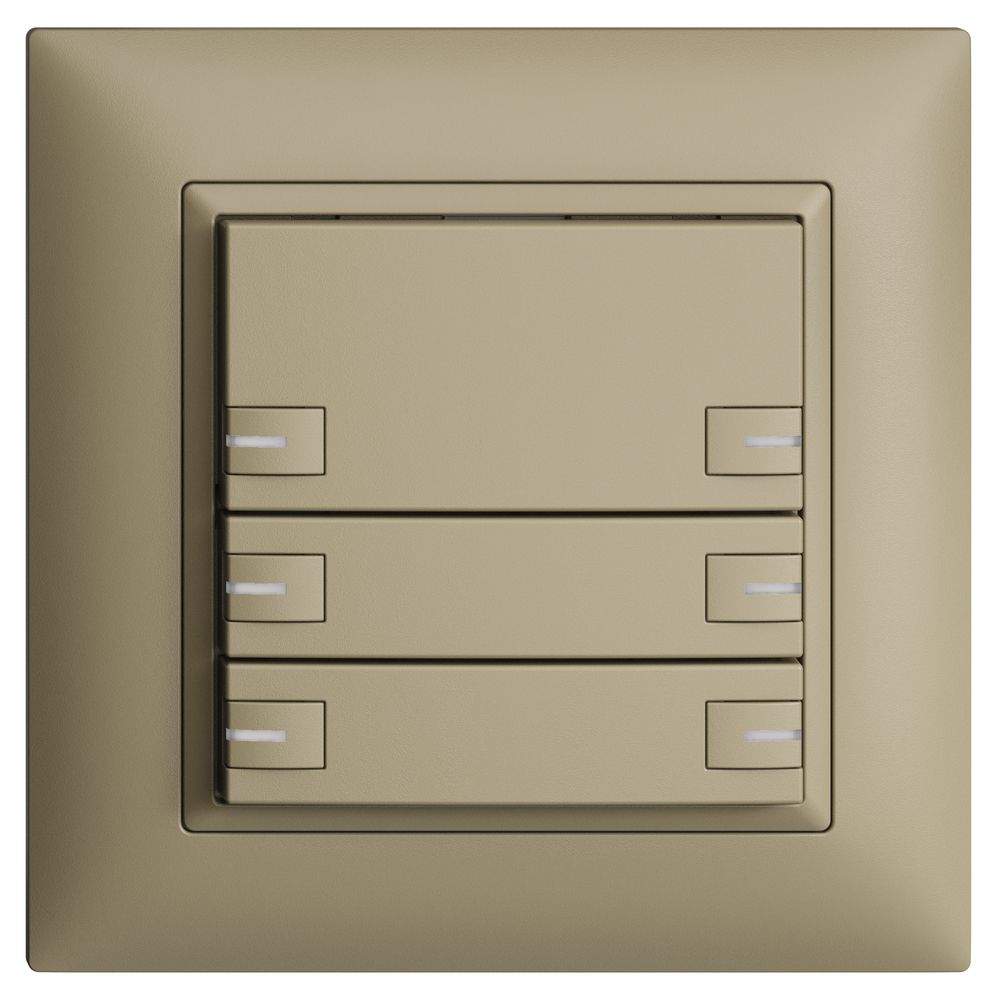 UP-KNX-Taster RGB EDUE FMI, 250mW, m.RGB-LED, 6×Taste, 1×Tastenb., sa