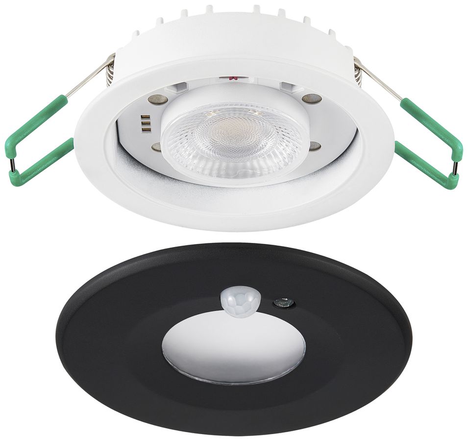 EB-LED-Spot Sylvania START PIR 1×10W 1050lm 827/830/840 IP65 50° Ø86mm schwarz