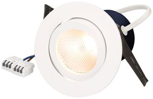 EB-LED-Spot maxLUCE ROUND 230 8W 850lm 3000K IP44 MB DIM Ø80…85mm weiss 36°
