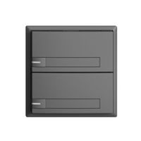 UP-Taster KNX 2-fach EDIZIOdue dunkelgrau RGB mit LED mit Papiereinlage
