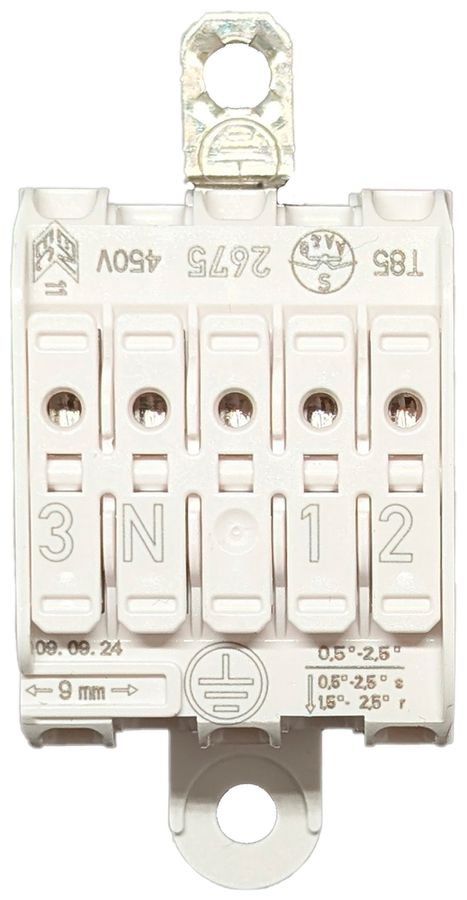 Verbindungsklemme 5P 0.5…2.5mm² Erdungsbügel ws