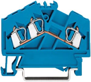 Borne de passage câblage frontal WAGO 2.5mm² bleu