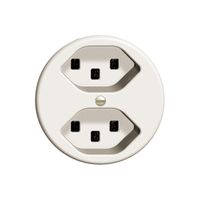 Steckdose FH 2×T23 16A weiss, mit Steckklemmen