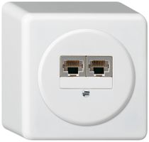 AP-Anschlussdose basico 2×RJ45s getrennt UKV weiss