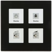 Pulsante KNX INC MDT BE-GT04S.01 4t/4a LED vetro nero