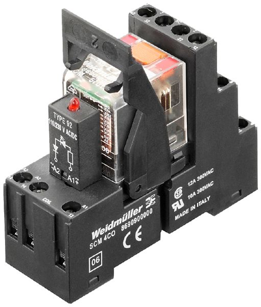 Relais WM RCMKIT RT 4CO 6A AgNi 21.6…26.4VAC LED Schraubanschluss