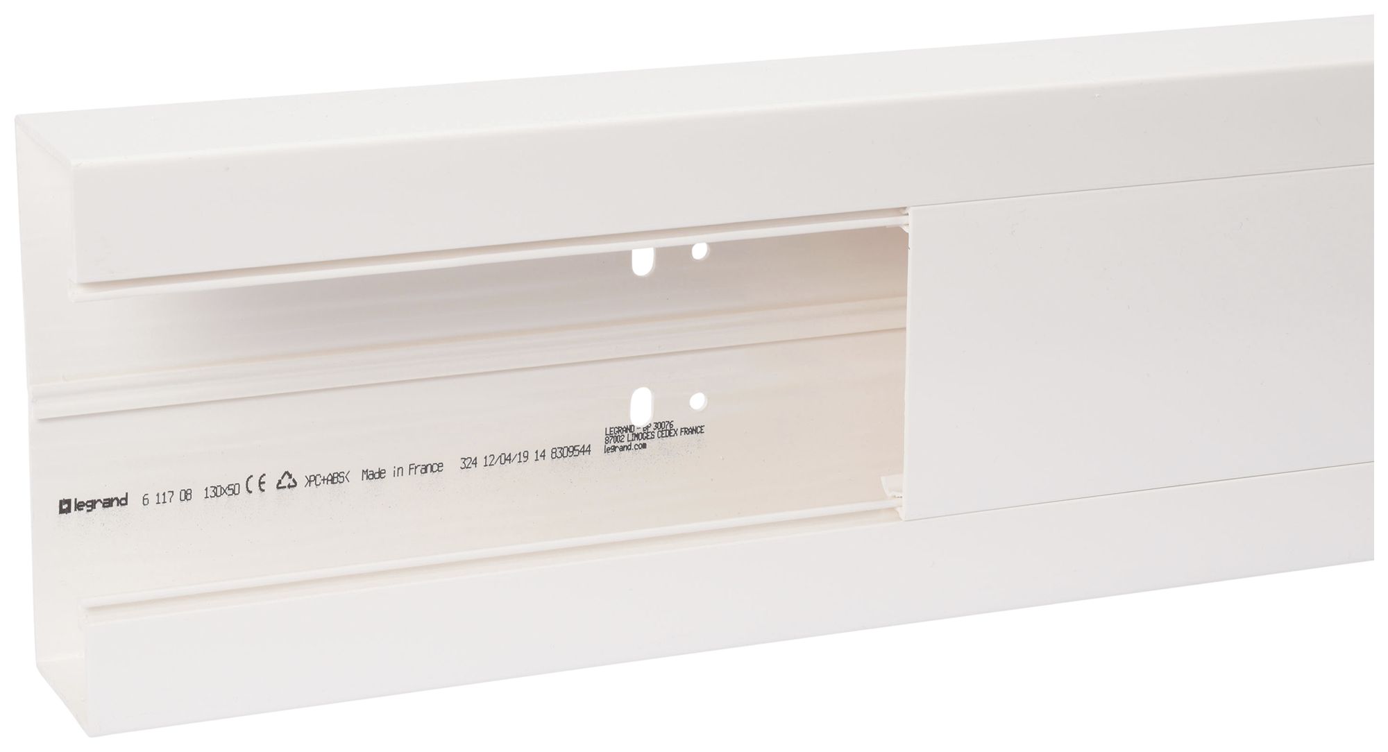 Brüstungskanal HF 130×50×2000×80mm Kunststoff weiss