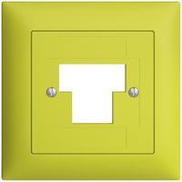 Frontset EDIZIOdue lemon 88×88mm 1×TT 2×RJ45