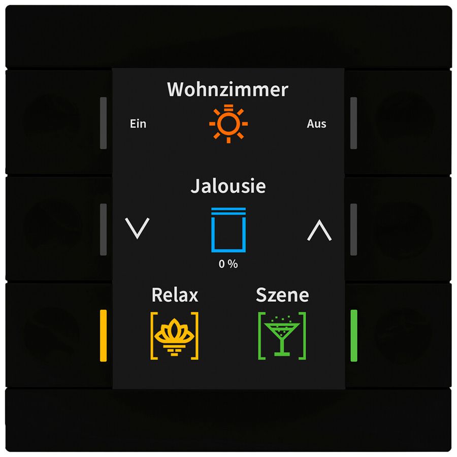 EB-Bediengerät KNX MDT BE-TAS8606.02 6T/6B Display schwarz matt
