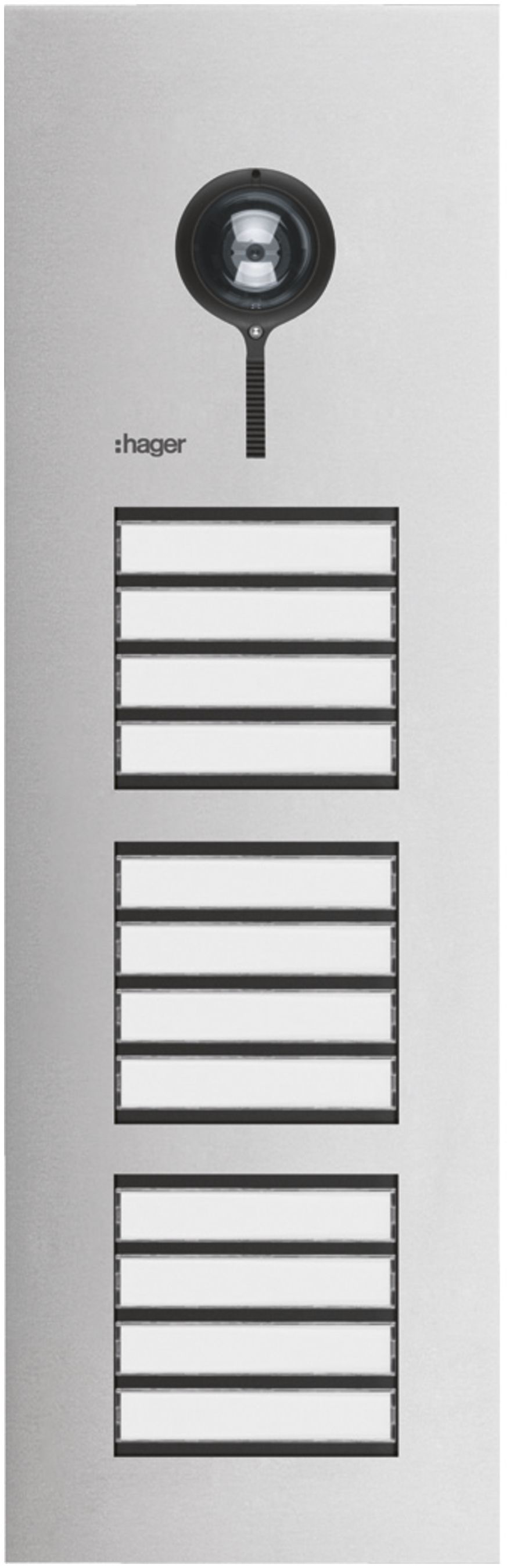 Aussenstation Video Hager elcom.one 2-Draht für 12Wohnungen Edelstahl