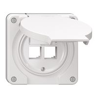 Montageset Feller S-One EASYNET N.CO, für 2×RJ45, Tiefe 28 mm, weiss